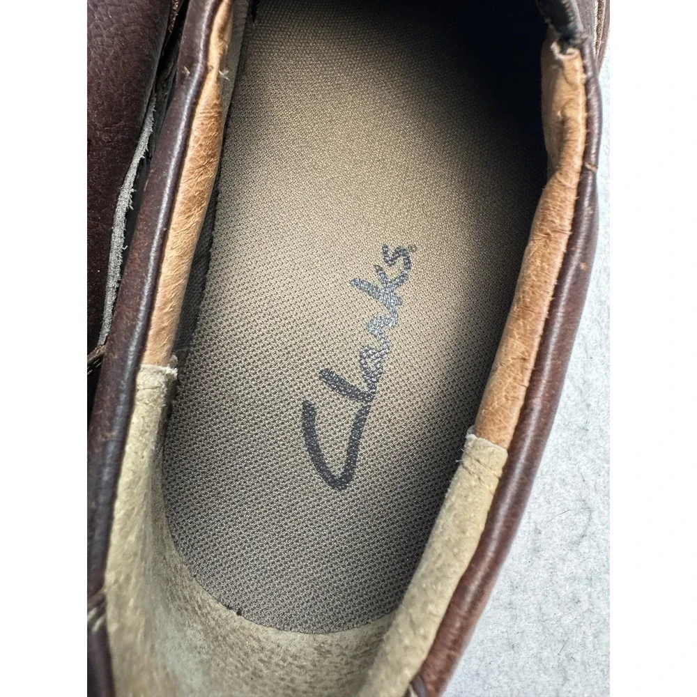 Clarks Shoes Mens Size 12 Brown Leather Slip On Casual Comfort Loafers 78538